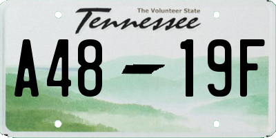 TN license plate A4819F