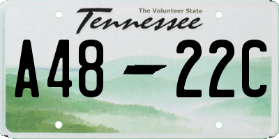 TN license plate A4822C