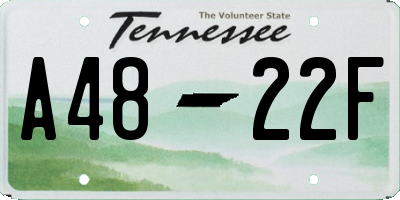 TN license plate A4822F