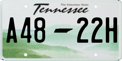 TN license plate A4822H