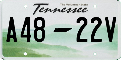 TN license plate A4822V