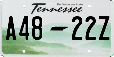 TN license plate A4822Z