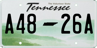 TN license plate A4826A