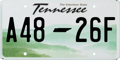 TN license plate A4826F