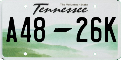 TN license plate A4826K