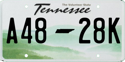 TN license plate A4828K
