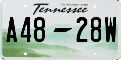 TN license plate A4828W