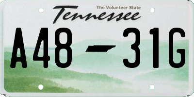 TN license plate A4831G