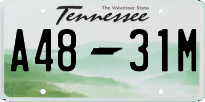 TN license plate A4831M