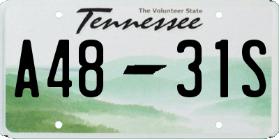 TN license plate A4831S