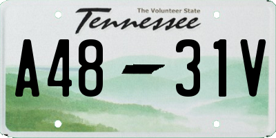 TN license plate A4831V