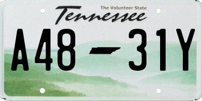 TN license plate A4831Y