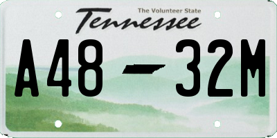TN license plate A4832M