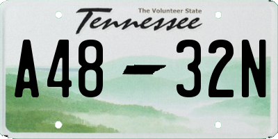 TN license plate A4832N