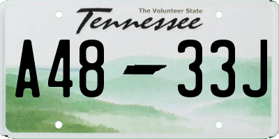TN license plate A4833J