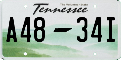 TN license plate A4834I