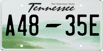 TN license plate A4835E