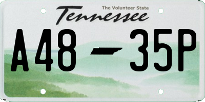 TN license plate A4835P