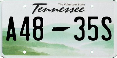 TN license plate A4835S