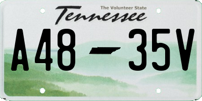 TN license plate A4835V
