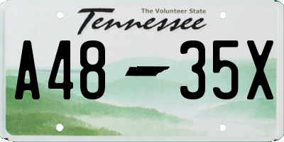 TN license plate A4835X
