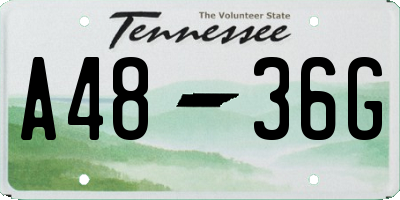 TN license plate A4836G