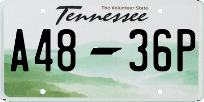 TN license plate A4836P