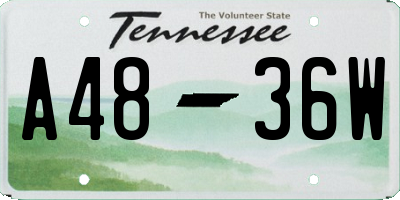 TN license plate A4836W