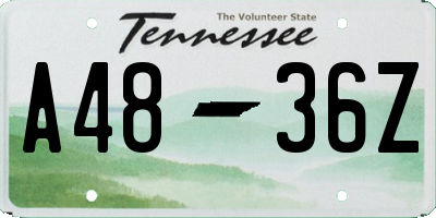 TN license plate A4836Z
