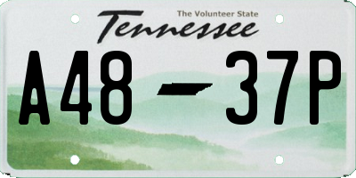 TN license plate A4837P
