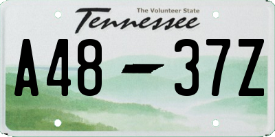 TN license plate A4837Z