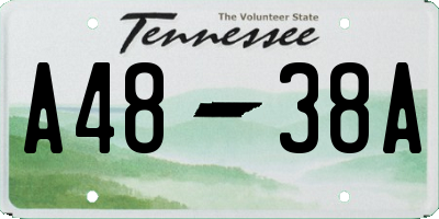 TN license plate A4838A