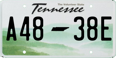 TN license plate A4838E