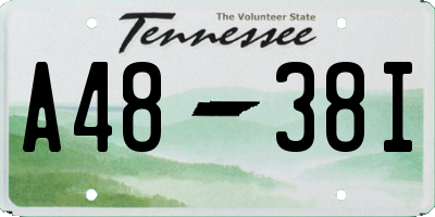 TN license plate A4838I