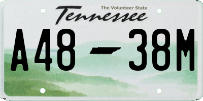 TN license plate A4838M