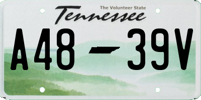 TN license plate A4839V