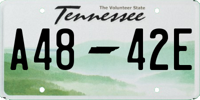 TN license plate A4842E