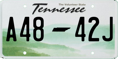 TN license plate A4842J