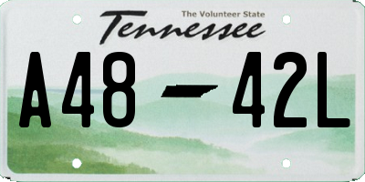 TN license plate A4842L