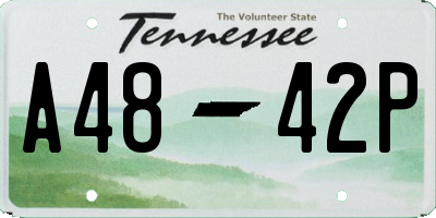 TN license plate A4842P
