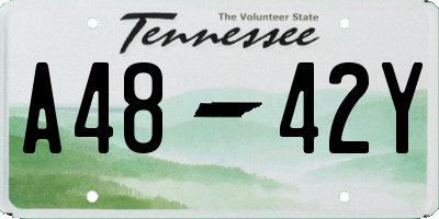 TN license plate A4842Y