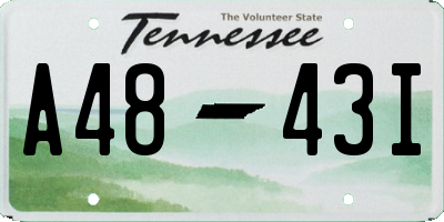TN license plate A4843I