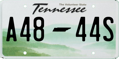 TN license plate A4844S