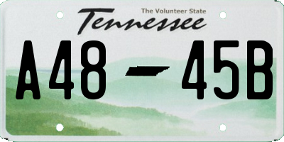 TN license plate A4845B