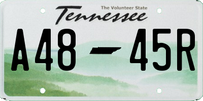 TN license plate A4845R