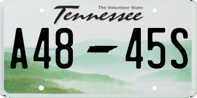 TN license plate A4845S