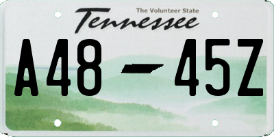 TN license plate A4845Z