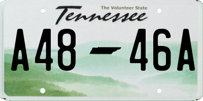 TN license plate A4846A