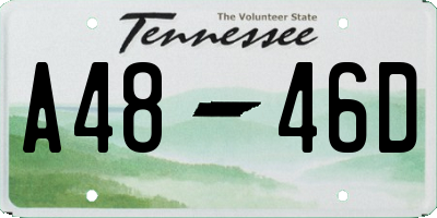 TN license plate A4846D