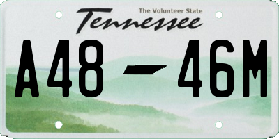 TN license plate A4846M